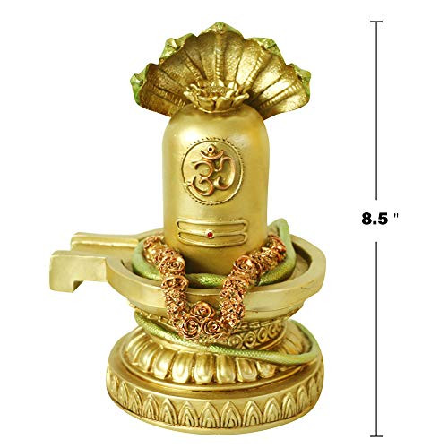 Hindu God Shiva Lingam Statue - India Home Temple Mandir Murti Lord Idol - Indian Dedicated Pooja Sculpture Religious Puja Decoration Item Diwali Gifts