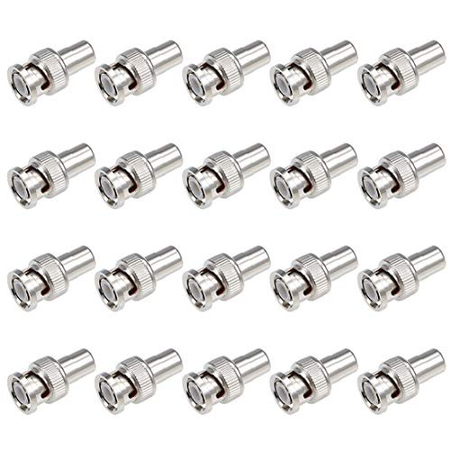 uxcell 20pcs Alloy BNC Male to RCA Female Adapter Straight Connector for CCTV Security Camera