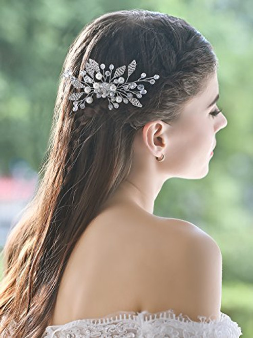 Yean Bridal Hair Combs, Wedding Silver Hair Comb for Bride and Bridesmaid (Silver) Yean Bridal Hair Combs, Wedding Silver Hair Comb for Bride and Bridesmaid (Silver)