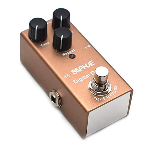 SAPHUE Digital Delay Guitar Effects Pedal Effect Pedals Time/Level/Repeat Knob with Steel Metal Shell Mini Single Type Dc 9V with True Bypass Switch for Multi Electric Guitar Kit