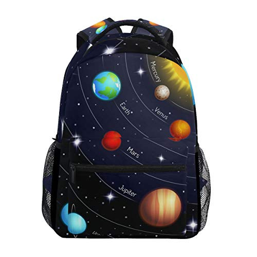 JOYPRINT Backpack Universe Space Galaxy Solar System Shoulder Bag Daypack Travel Hiking for Boys Girls Men Women