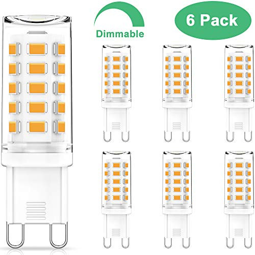 G9 LED Bulb Dimmable, 40W Halogen Equivalent, G9 Led Light Bulbs 4W Warm White 120V AC G9 Base Bi-Pin 3000K, 355LM, CRI>85, No Flicker, 6 Pack, CHEERBEE