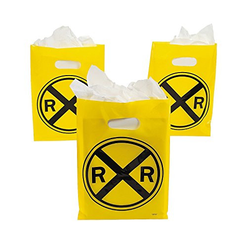 Fun Express Plastic Railroad Treat Bags, 12 Piece