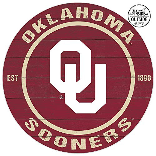 KH Sports Fan Oklahoma Sooners 20"x20" inOutdoor Circle Sign, Team Color