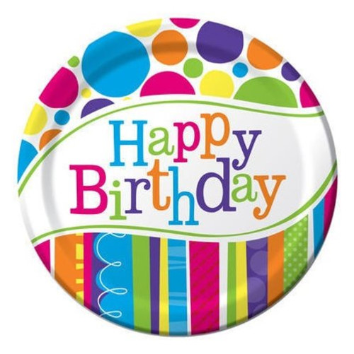 Creative Converting 8 Count Bright and Bold Happy Birthday Dinner Plates Creative Converting 8 Count Bright and Bold Happy Birthday Dinner Plates