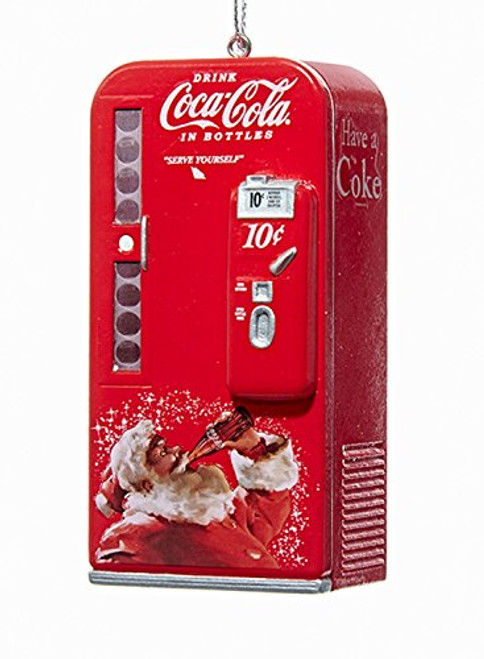 Kurt Adler Coca-Cola Vending Machine with Santa Ornament #CC1162