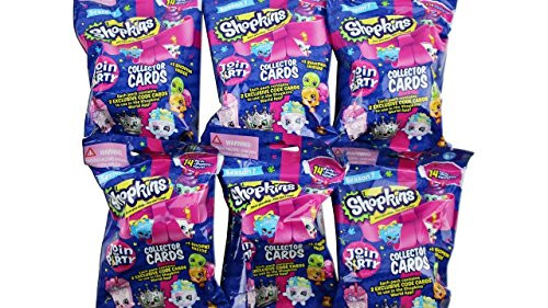 Moose Shopkins Collector Trading Cards 14 per Pack + 1 shopkin (6 Packs) Season 7