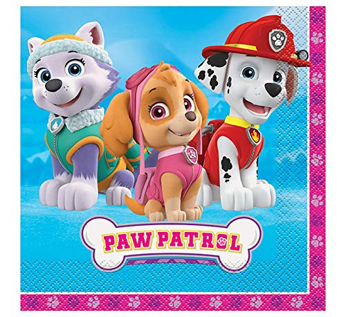 Unique Industries Skye Girl PAW Patrol Party Napkins, 16ct
