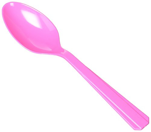 amscan Bright Pink Plastic Spoons | Party Supply | 240 ct.