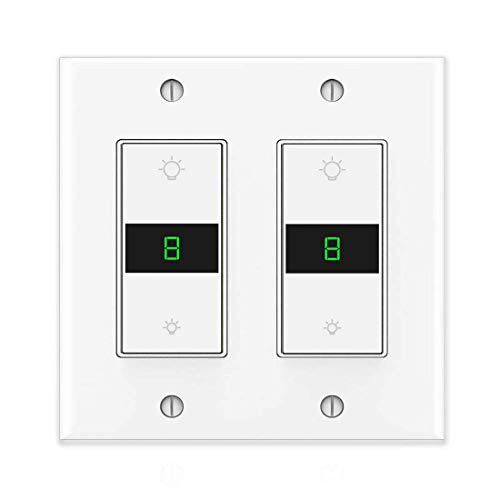 Smart Dimmer Light Switch Wifi Led Dimmer Switch Alexa 2 Gang Work with Alexa