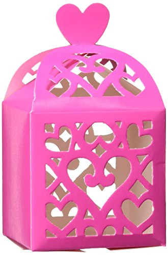 amscan Functional Lantern Favour Box Wedding Gift & Treats Accessory Bright Pink 2" Pack 50 Party Supplies , 100 Pieces