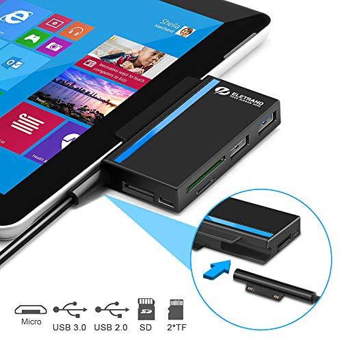 Microsoft Surface Go USB Hub Type-C& 3-Slot Card Reader Adapter, Eletrand 6 in 1 USB C Combo Dock with SD/Micro SD(TF) Card Writer, High-Speed USB 3.0 Up to 5Gbps for U Disk Surface Go Keyboard&Mouse