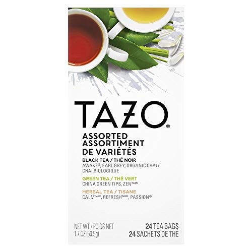 TAZO Black, Green and Herbal Assorted Carton Enveloped Hot Tea Bags Non GMO, 24 count, Pack of 6 TAZO Black, Green and Herbal Assorted Carton Enveloped Hot Tea Bags Non GMO, 24 count, Pack of 6
