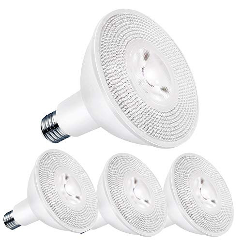LED PAR38 Flood Light Bulbs Outdoor/Indoor, Dimmable 15W 1600LM, 5000K Daylight White, 100W Halogen Equivalent, E26 Base, 40 Degree Spot Light for Recessed Can Lighting 4-Pack