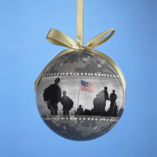 Kurt Adler USA Army US Military Camouflage Decoupage Christmas Tree Ornament