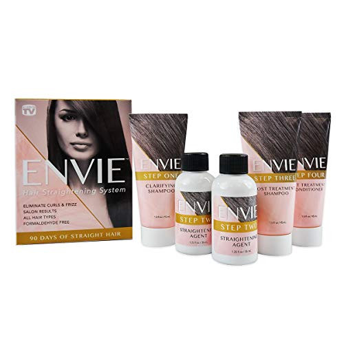 ENVIE Hair Straightening System  Single Application Hair Keratin Treatment  Straightening Hair Treatment for 90 Days of Straight, Frizz-Free Hair  Keratin Complex Smoothing Treatment