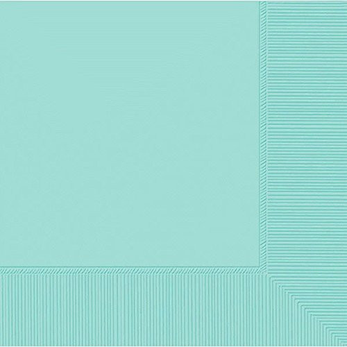 Amscan 60015.121 Personalized Robin's Egg Blue Wedding Cocktail Napkins 6.5" x 6.5"