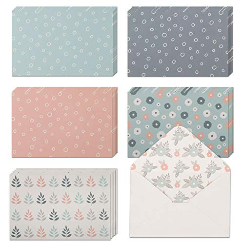 40 Blank Note Cards with Envelopes & Stickers | 4 x 6 Bulk Boxed Set of all Occasions Greeting Notecards | Assortment of Colored Stationary Plain Greeting Cards.