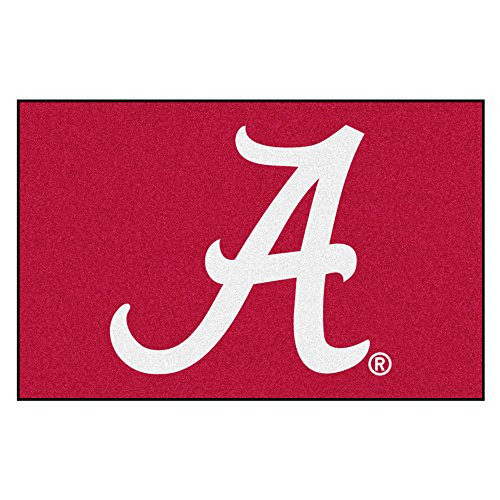 FANMATS NCAA University of Alabama Crimson Tide Nylon Face Starter Rug,Alabama Crimson Tide Red,19"x30"