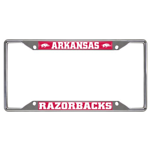 FANMATS NCAA University of Arkansas Razorbacks Chrome License Plate Frame FANMATS NCAA University of Arkansas Razorbacks Chrome License Plate Frame