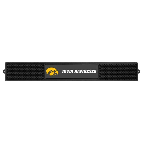 FANMATS - 14021 NCAA University of Iowa Hawkeyes Vinyl Drink Mat,Black,3.25"x24"