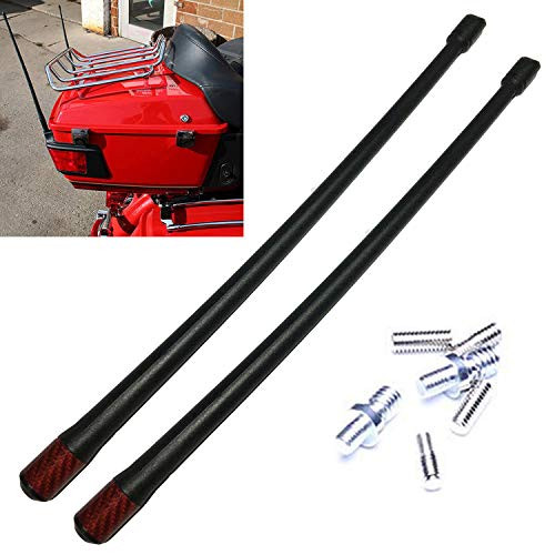 13'' Harley Short Antenna Mast Harley Davidson Antenna Flexible Rubber AM/FM for 1989-2017 Harley Davidson Electra Road Tour Ultra Classic Red Antenna New Pack of 2