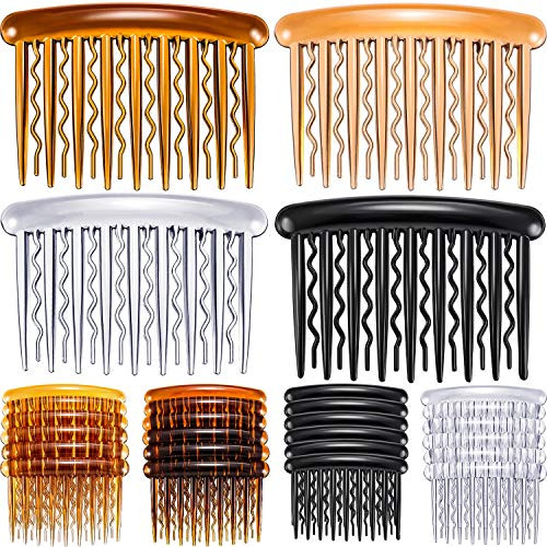 24 Pieces Plastic Hair Side Combs Wave Teeth Hair Combs Hair Clip Comb Bridal Wedding Veil Comb for Fine Hair (Mix Color)