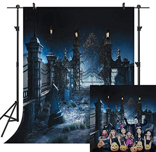 Dobeans 6X9ft Halloween Backdrop for Kids Moon Night Terror Cemetery Photography Background Seamless Vinyl Photo Backdrop Happy Halloween Party Decoration Backdrops Studio Props