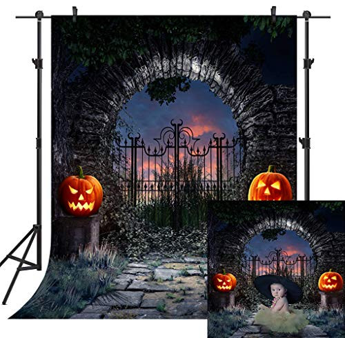 Dobeans Vinyl Halloween Backdrop for Photography 6X9ft Halloween Theme Background with Pumpkin Elf Backdrop for Pictures Horrible Party for Kids Photo Background Photo Studio Booth Props