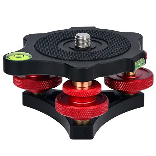 CAVIX LP-64 Leveler with 3 Adjustment Dials and Bubble level For Panoramic Head, Ball Head, Video Head and Tripod