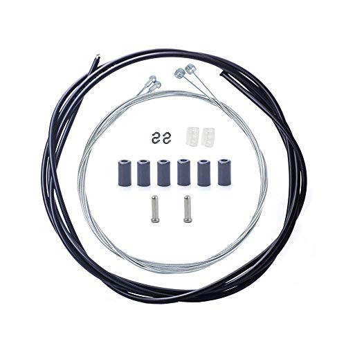 GAKA Bike Brake Cable Housing Set Mountain Bicycle Brake Cable and Housing Kit Brake Cable Wire Replacement Universal Standard for MTB or Road Bikes?Black?