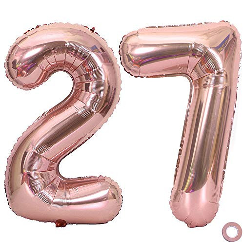 Juland Rose Gold Number Balloons Large Foil Mylar Balloons 40 Inch Giant Jumbo Number Balloons XXL for Birthday Party Decorations 27 Juland Rose Gold Number Balloons Large Foil Mylar Balloons 40 Inch Giant Jumbo Number Balloons XXL for Birthday Party Decorations 27