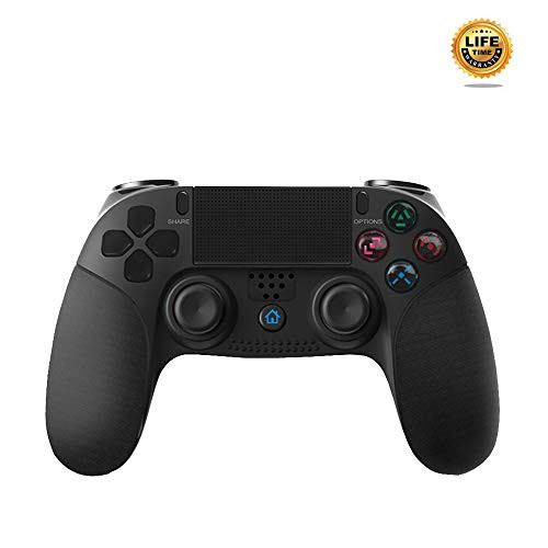 Wireless Controller for PS4 Playstation 4, New Model Dual Vibration Game Joystick Bluetooth Remote Gamepad Joystick (Black)