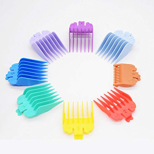 Professional Hair Clipper Guards Guides,8 Colors Attachment Guide Combs set Compatible with all Whal Clippers Hair Clippers/Trimmers, 8 Sizes 1/8 to 1 Professional Coded Cutting Guides