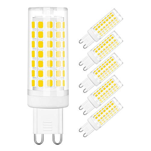 SumVibe G9 LED Bulb, 6W G9 LED, 60W G9 Halogen Bulb Equivalent, Daylight White 6000K, Non-Dimmable G9 Bulb, AC110-130V, 6-Pack