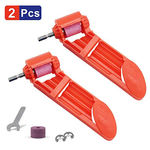 Portable Drill Bit Sharpener Corundum Grinding Wheel Powered Tool for Drill Polishing Wheel Drill Bit Sharp 2pcs Orange