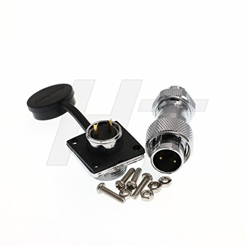 HangTon HF16 2 Pin Metal Connector Aviation Waterproof Industrial Power LED Male Female Plug Socket (M)