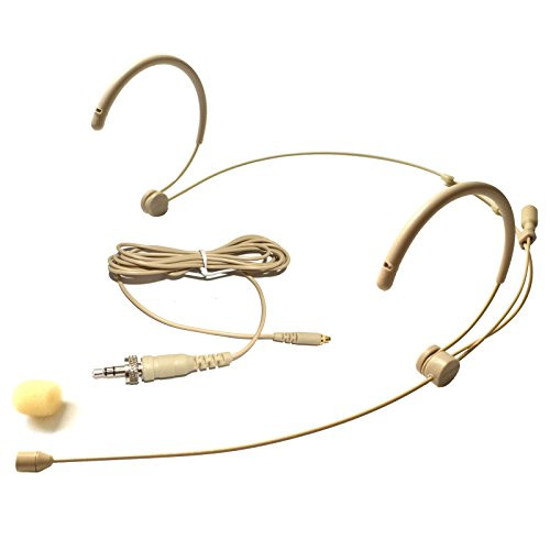 Microdot 4016 Headset Headworn Microphone For SENNHEISER Wireless System- Detachable Cable With 3.5mm Screw Locking Plug - Omidirectional Mic