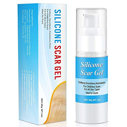 Silicone Scar Gel-Kinbeau Scar Remover Gel for Face, Body, C-Section Stretch Marks, Surgical, Burn, Acne, Old & New Scars,30g/1 OZ (white blue)