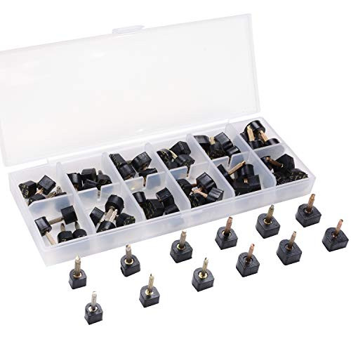eMingo 24 Pairs High Heel Tips Shoes Replacement Tap Caps,6 Size,8,/9/10/11/12/12.5mm,U-Shape, Black 