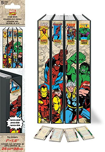 Marvel Comics Spider-Man, Iron man, Thor, and The Incredible hulk Binder Labels