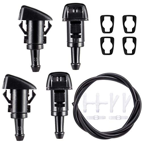 PAMASE 4 Pcs Front Windshield Washer Nozzles Wiper Spray Jet Kit for Dodge, Jeep, Ram - Replaces OEM #: 4805742AB PAMASE 4 Pcs Front Windshield Washer Nozzles Wiper Spray Jet Kit for Dodge, Jeep, Ram - Replaces OEM #: 4805742AB
