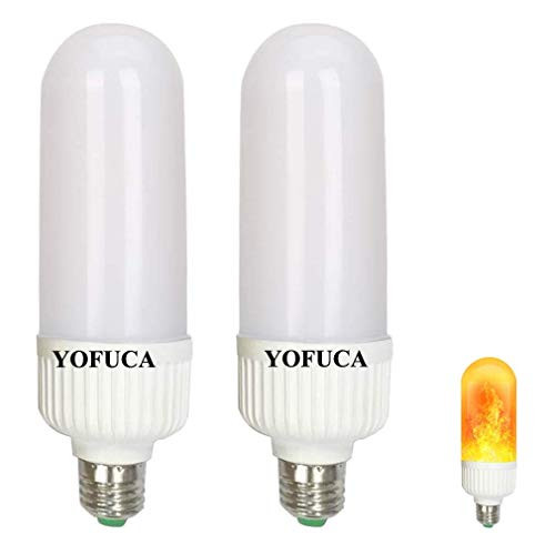 YOFUCA Flame Effect LED Fire Light Bulb Outdoor E26 Base Christmas Decorations Flame Light Bulbs with Upside Down Effect