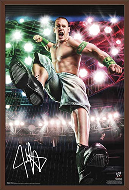 Trends International WWE - John Cena - Boom, 22.375" x 34", Mahogany Framed Version Trends International WWE - John Cena - Boom, 22.375" x 34", Mahogany Framed Version