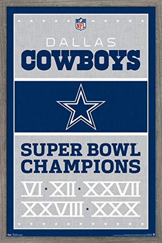 Trends International NFL Dallas Cowboys - Champions, 22.375" x 34", Barnwood Framed Version