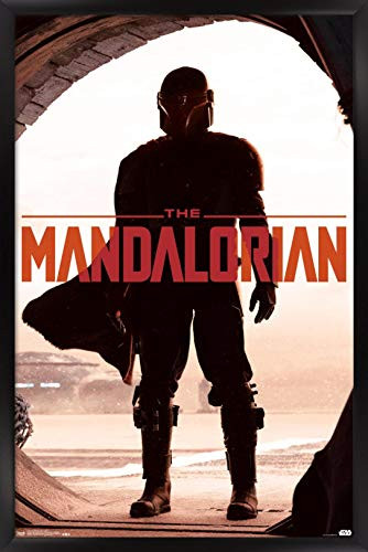 Trends International Star Wars: The Mandalorian - Key Art, 14.725" x 22.375", Black Framed Version