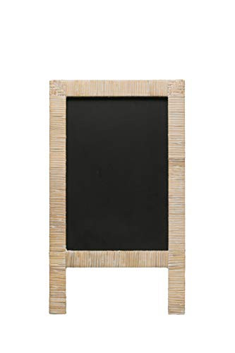 Creative Co-op Wrapped Rattan & Wood Easel Chalkboard, Black
