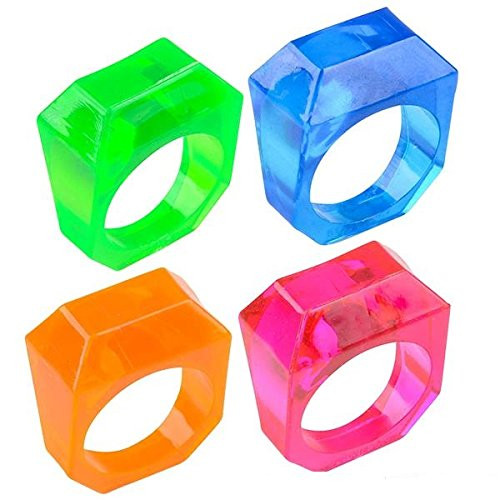 Neliblu Fun Plastic Crystal Rings Party Favors, Goody Bag Fillers, Easter Egg Fillers, Cupcake Toppers Bulk Pack 24