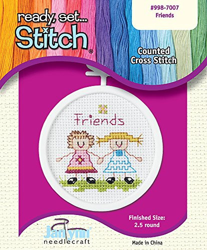 The Janlynn Corporation Ready, Set...Stitch "Friends" Counted Cross Stitch Kit with Frame