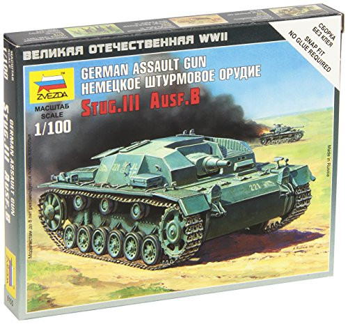 Zvezda Models Sturmgeschutz III Ausf.B Vehicle Building Kit, Scale 1/100